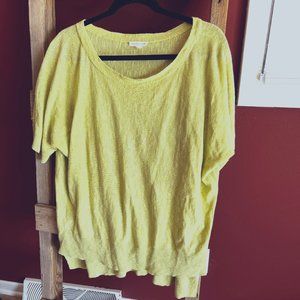 Eileen Fisher Linen Cotton Short Sleeve Oversized Slouchy Sweater Top Medium